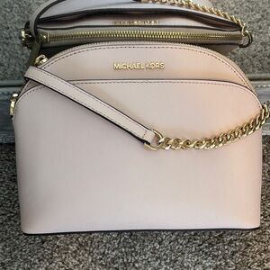 Michael Kors Blush Crossbody Bag with Gold Chain